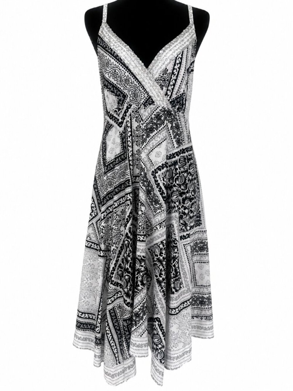 INC International Concepts Sequin Trim Handkerchief Hem Dress M - 1005 - Picture 1 of 8